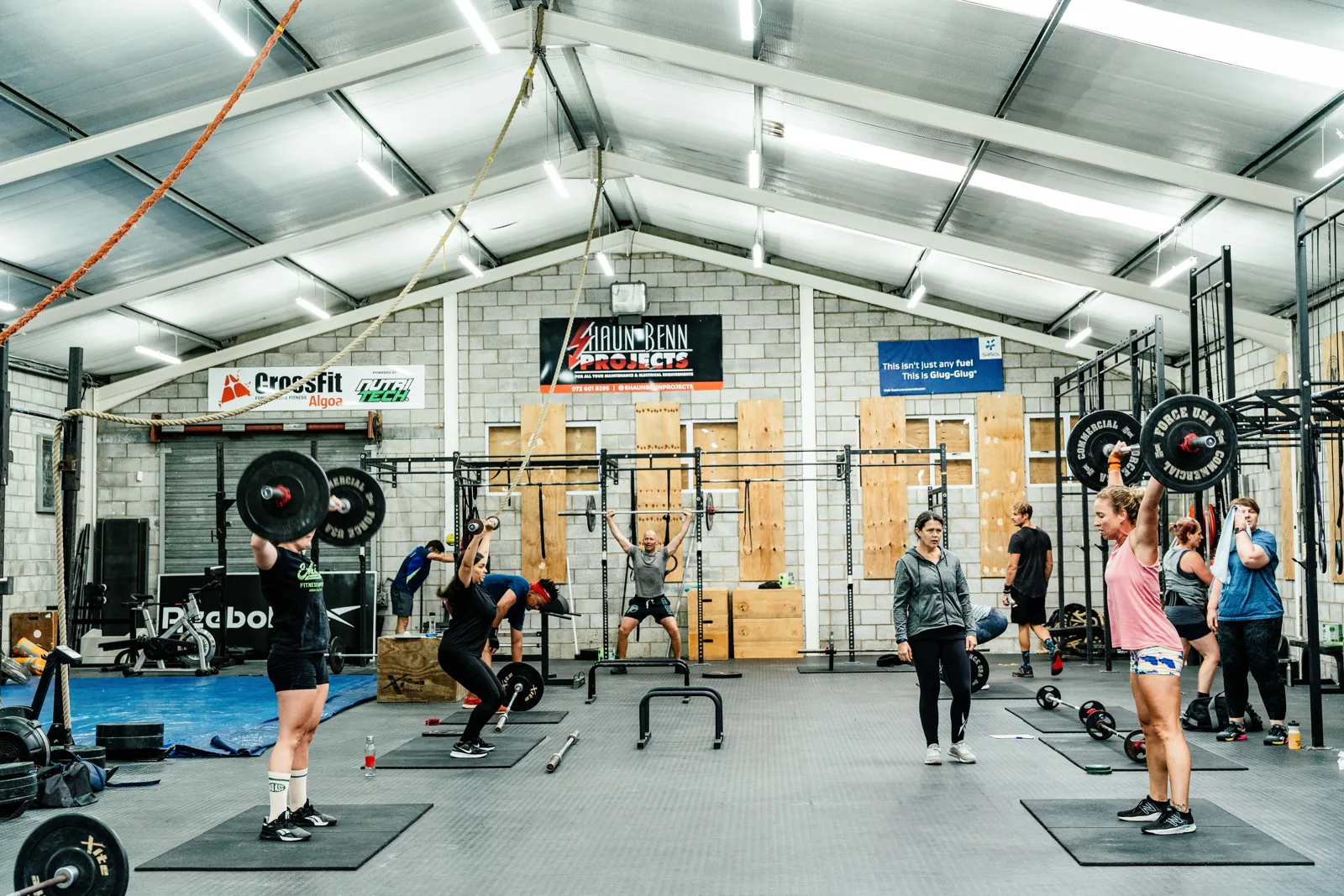 A full functional-fitness class — the kind of high-demand slot recurring bookings protects